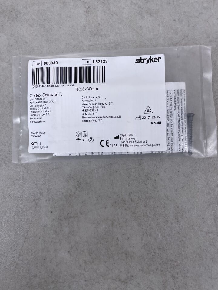 603030 - STRYKER - Cortext Screw, 3.5 x 30mm, (EA)