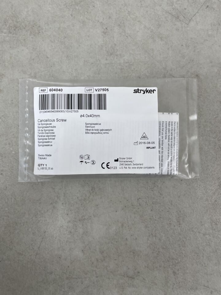 604040 - STRYKER - Cancellous Screw, 4.0 x 40mm, (EA)