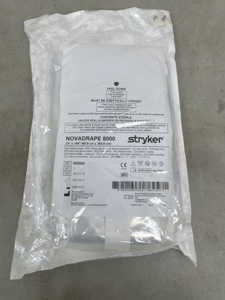 ND8000 - STRYKER - Novadrape 8000, 24 inch x 144 inch, (EA) - ( Expiry Date: 2026-04-01 )