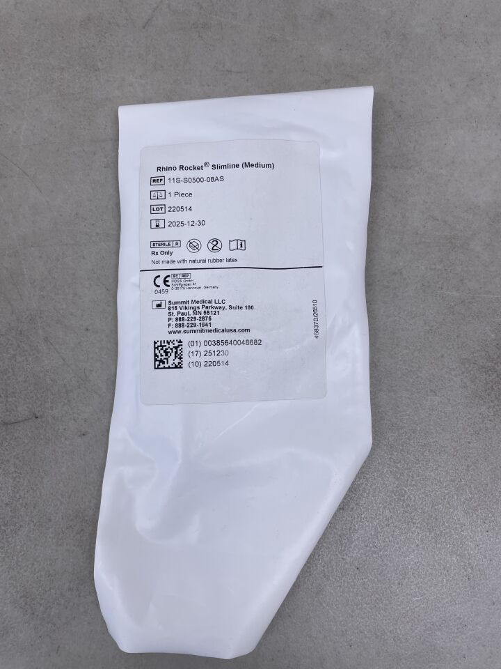 11S-S0500-08AS - SUMMIT MEDICAL - Slimline Rhino Rocket Nasal Packing, Medium 5cm x 2cm x 1cm, (EA) - ( Expiry Date: 2025-12-30 )