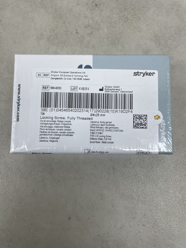 1896-4025S - STRYKER - Locking Screw, Fully Threaded, 4 x 25mm, (BX/1)