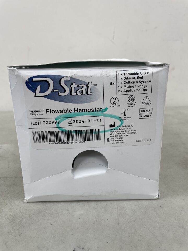 4000 - TELEFLEX - Vascular Solutions D-Stat Flowable Hemostat, (BX/5) - ( Expiry Date: 2024-01-31 )