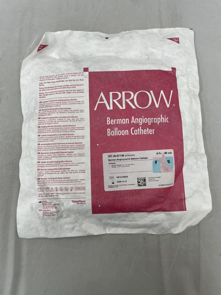 AI-07136 - TELEFLEX - Berman Angiographic Catheter, 6F x 90cm, (EA) - ( Expiry Date: 2025-09-30 )