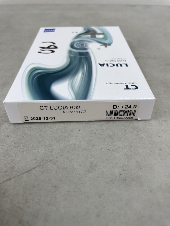 CT LUCIA 602.US/+24.0D - ZEISS - CT Lucia 3 Piece Monofocal Hydrophobic Acrylic Intraocular Lens, +24.0D, (BX/1) - ( Expiry Date: 2025-12-31 )