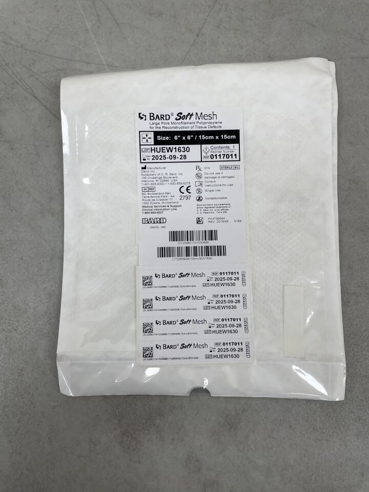 117011 - BARD - Soft Mesh 6" x 6", (EA) - ( Expiry Date: 2025-09-28 )