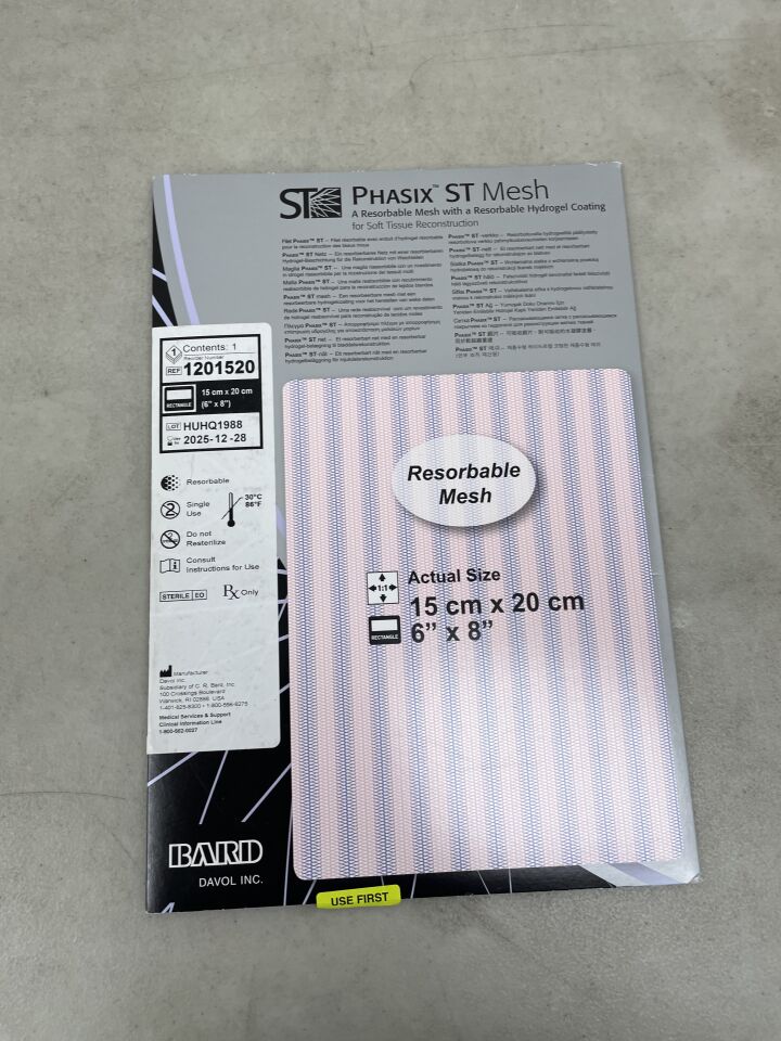 1201520 - BARD - Phasix ST Hydrogel Coating Mesh, 6 x 8 in., (BX/1) - ( Expiry Date: 2025-12-28 )