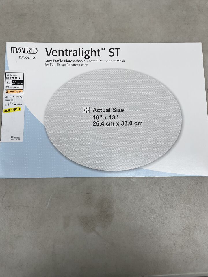 5954113 - BARD - Ventralight ST Mesh, Ellipse 10" x 13", (BX/1) - ( Expiry Date: 2025-10-28 )