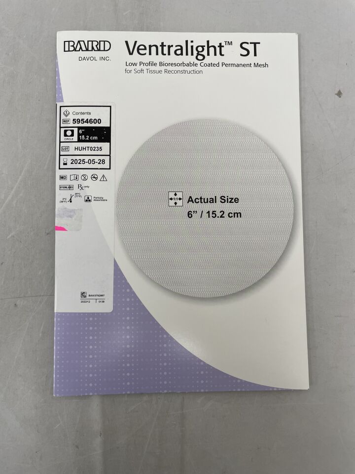 5954600 - BARD - Ventralight ST Mesh: 6" Circle, (BX/1) - ( Expiry Date: 2026-02-28 )