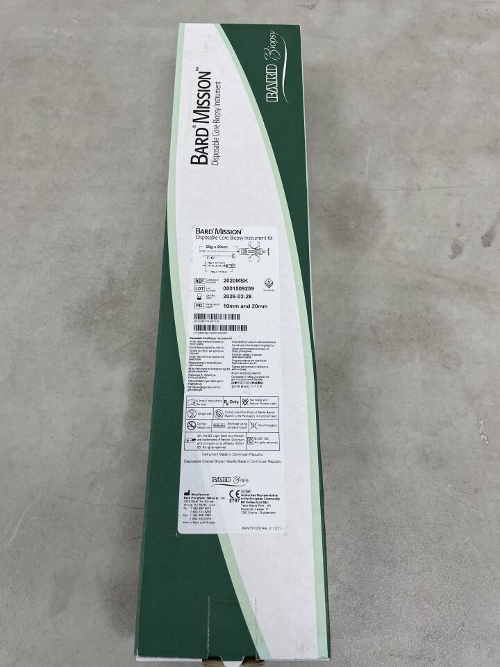2020MSK - BARD - Mission Disposable Core Biopsy Instrument Kit 20G x 20cm, (BX/5) - ( Expiry Date: 2026-02-28 )