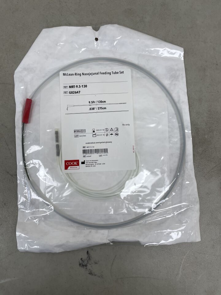 G02647 - COOK - Mclean-Ring Nasojejunal Feeding Tube Set, 9.5Fr x 0.028in, (EA) - ( Expiry Date: 2025-01-18 )