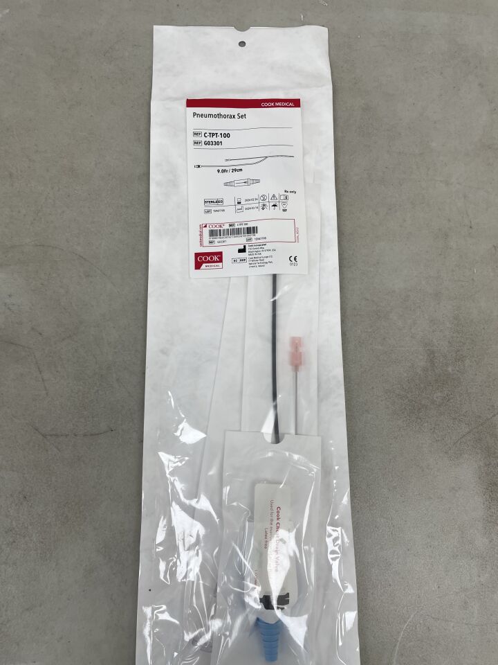 G03301 - COOK - Standard Pneumothorax Set, 19 cm Catheter Length, (EA) - ( Expiry Date: 2026-02-26 )