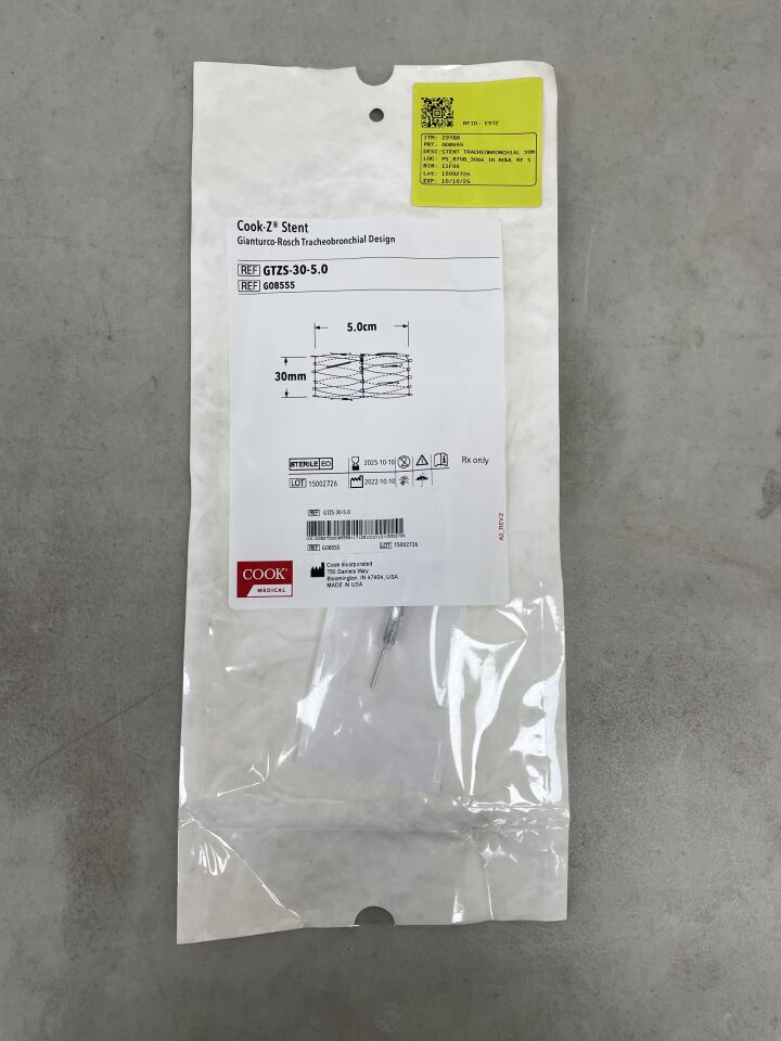 G08555 - COOK - Z Tracheobronchial Stent 30mm x 5cm, 16F, (EA) - ( Expiry Date: 2025-10-10 )