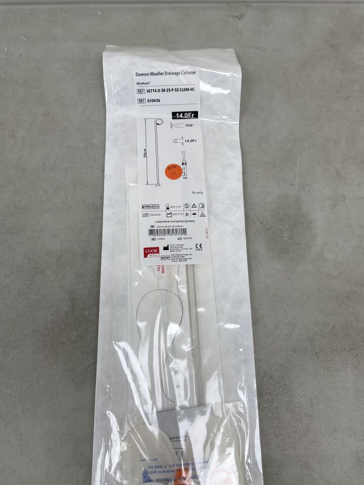 G10436 - COOK - Dawson-Mueller Multipurpose Drainage Catheter 14F x 25cm, 0.038", (EA) - ( Expiry Date: 2025-11-18 )