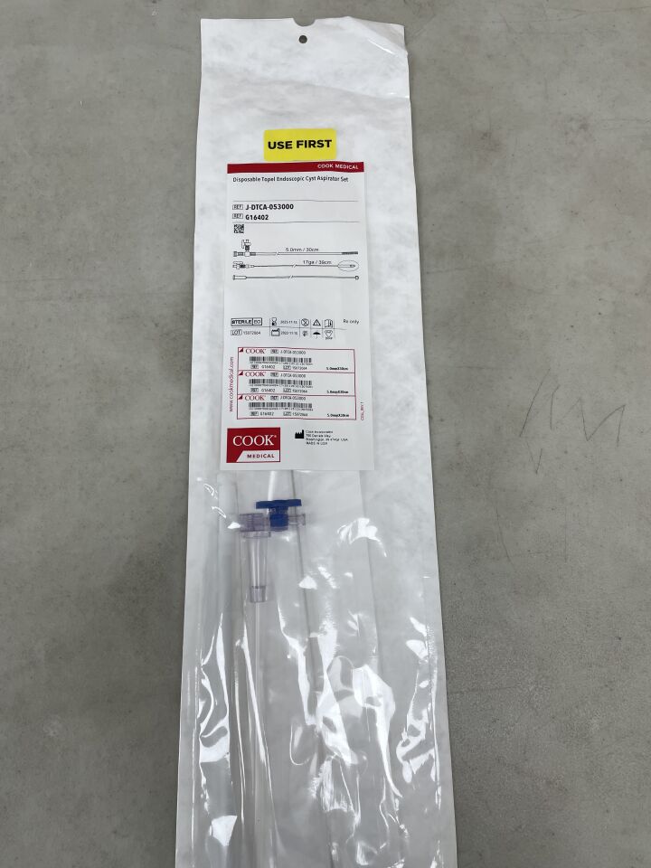 G16402 - COOK - Disposable Topel Endoscopic Cyst Aspirator Set, SS Shaft 17G x 39cm, (EA) - ( Expiry Date: 2025-11-15 )