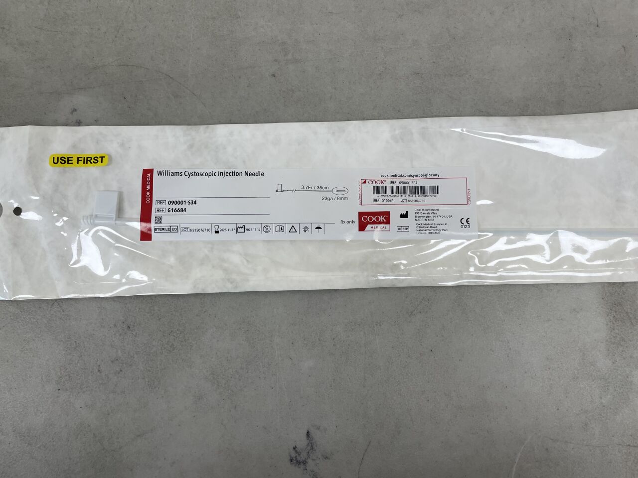 G16684 - COOK - Williams Cystoscopic Injection Ndle 3.7Fr/35cm 23Ga/8mm, (EA) - ( Expiry Date: 2025-11-17 )