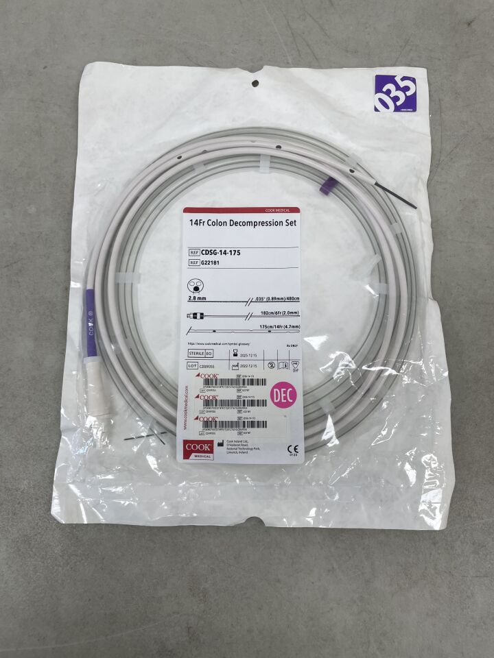 G22181 - COOK - Colon Decompression Set - CDSG-14-175 - 14Fr x 175cm, (EA) - ( Expiry Date: 2025-12-15 )