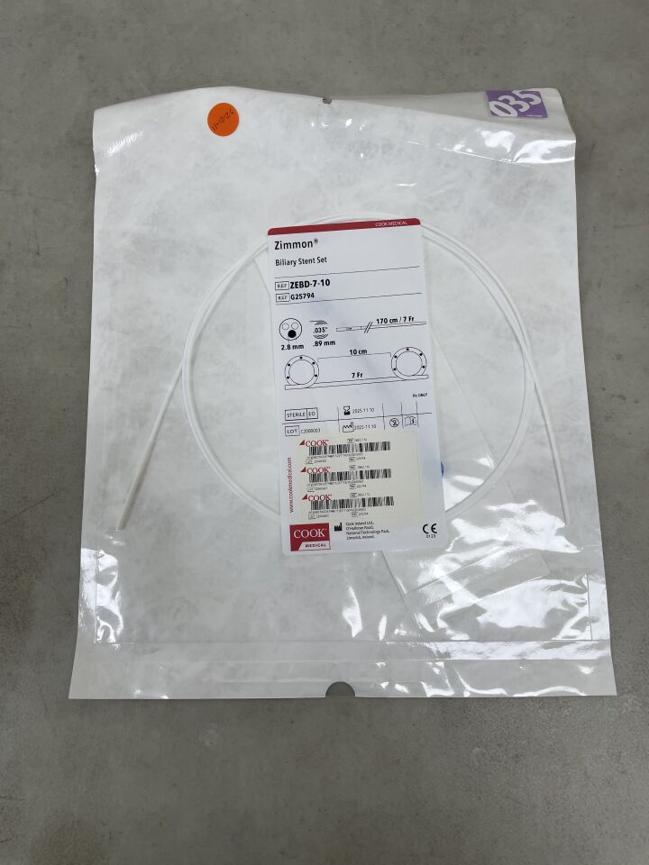 G25794 - COOK - Zimmon Biliary Stent Set- 7Fr x 10cm, (EA) - ( Expiry Date: 2025-11-10 )
