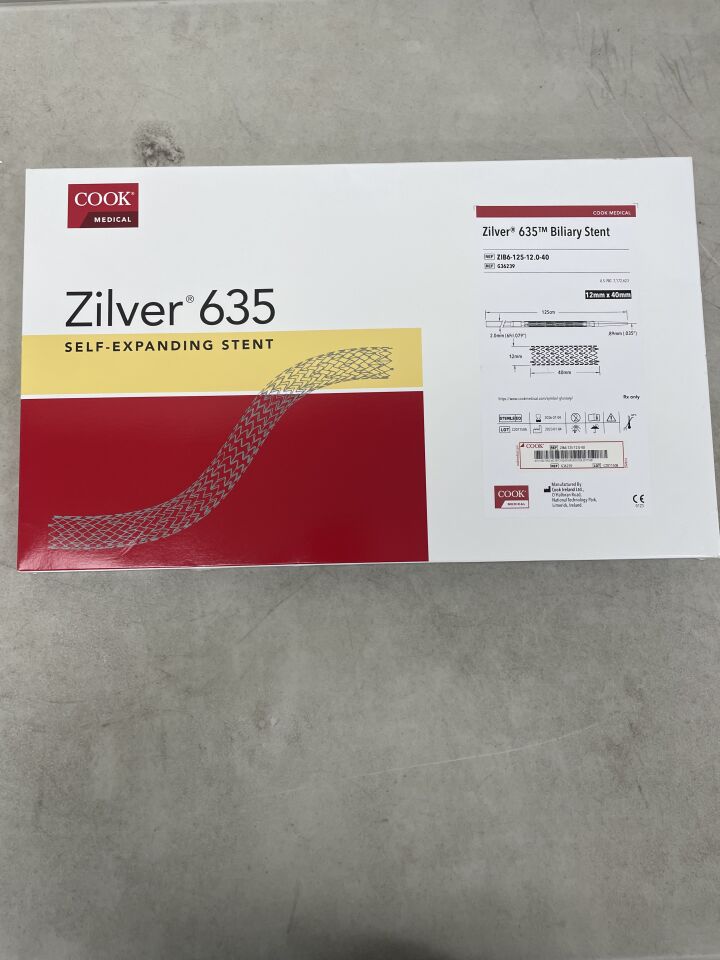 G36239 - COOK - Zilver 635 Biliary Self-Expanding Stent - 12mm x 40mm x 125cm, (BX/1) - ( Expiry Date: 2026-01-04 )