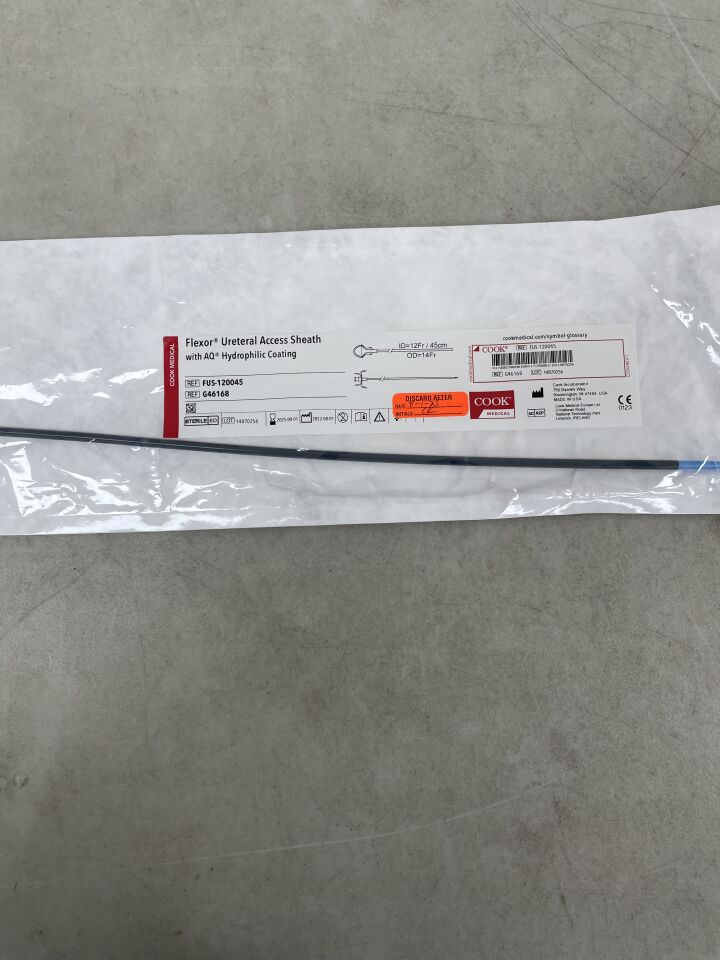 G46168 - COOK - Flexor Ureteral Access Sheath with AQ Hydrophilic Coating, 12 Fr ID, 45 cm Length, (EA) - ( Expiry Date: 2025-08-17 )