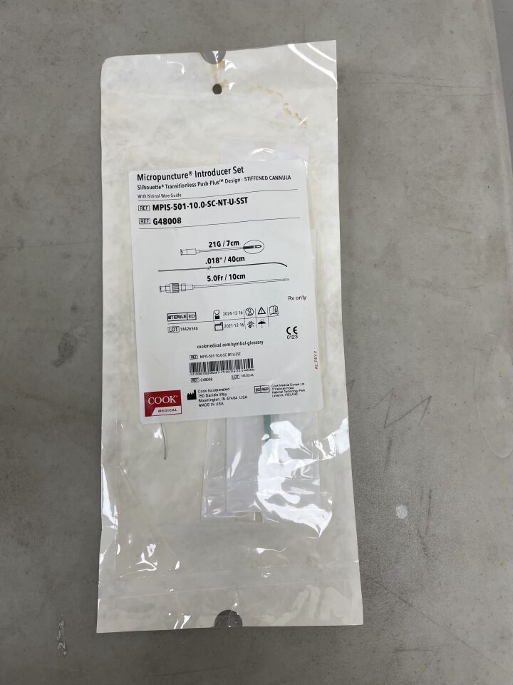 G48008 - COOK - Micropuncture Access Set With a Nitinol Wire Guide That has a Platinum Tip, 5 Fr Size, (EA) - ( Expiry Date: 2024-12-16 )