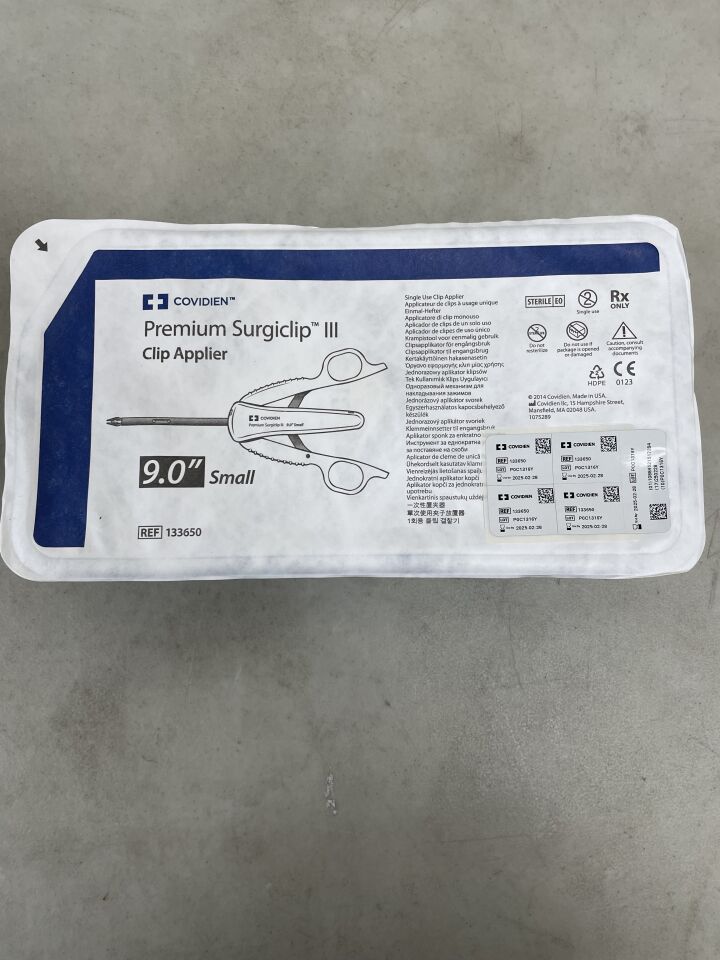 133650 - COVIDIEN - Premium Surgiclip III Clip Applier: Small 9", (EA) - ( Expiry Date: 2025-02-28 )