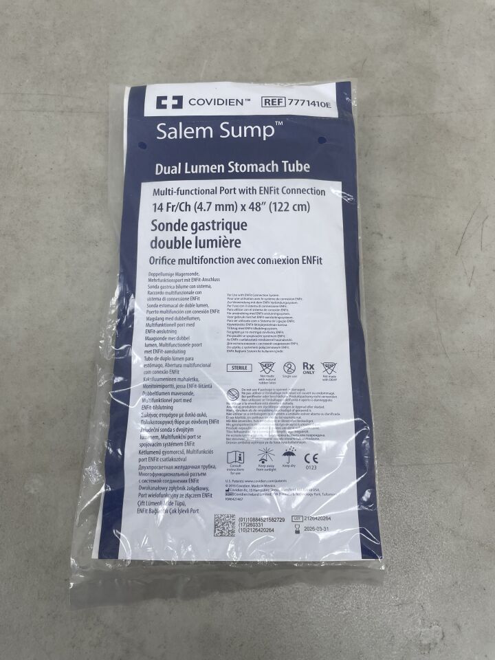 7771410E - COVIDIEN - Salem Sump Dual Lumen Stomach Tube, Kangaroo Multifunction Port w/ENFit 14F, (EA) - ( Expiry Date: 2026-03-31 )