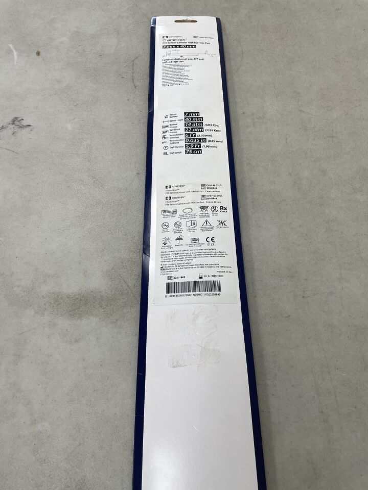 CH07-40-75US - COVIDIEN - Chameleon PTA Balloon Dilatation Catheter - 7mm x 40mm x 75cm, (BX/1) - ( Expiry Date: 2025-10-01 )
