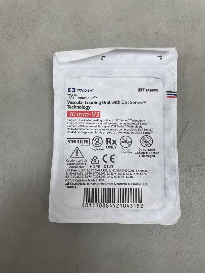 TA30V3L - COVIDIEN - TA Single-Use Staple Loading Unit with DST Series Technology, 30 mm Size, (EA) - ( Expiry Date: 2025-04-30 )