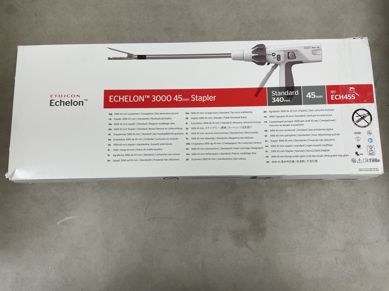 ECH45S - ETHICON - Echelon 3000 Long Powered Surgical Stapler, 45mm Jaw Length, 440mm Shaft Length, () - ( Expiry Date: 2025-07-19 )