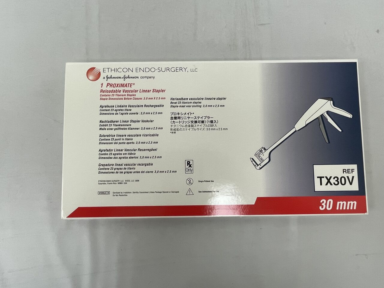 TX30V - ETHICON - Proximate Reloadable Vascular Linear Stapler, 30mm, (BX/1) - ( Expiry Date: 2025-07-20 )