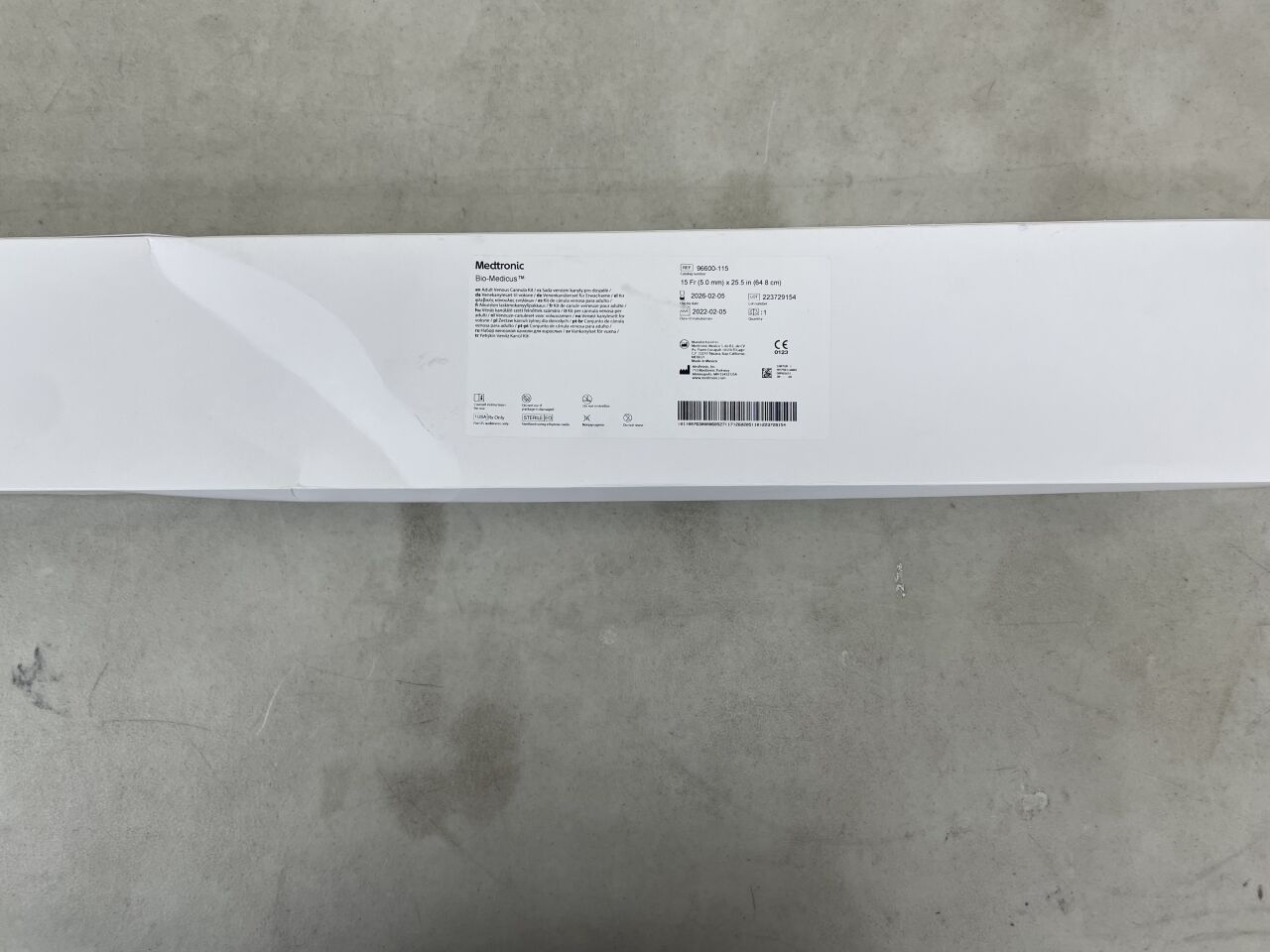 96600-115 - MEDTRONIC - Bio-Medicus NextGen Femoral Venous Cannula 15F x 64.8cm, 3/8" Non-Vented, (BX/1) - ( Expiry Date: 2026-02-05 )