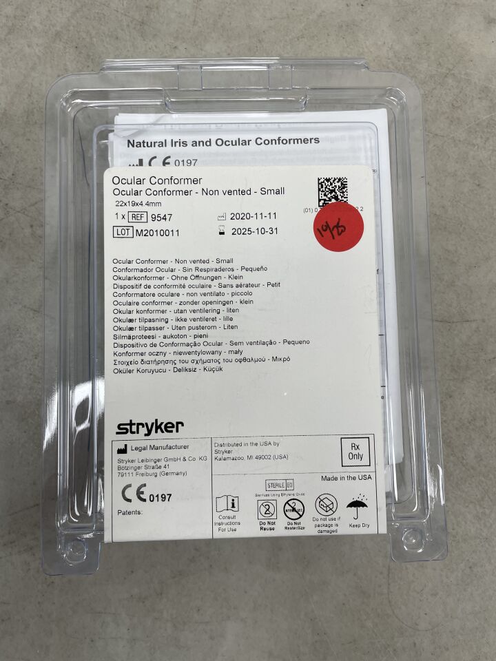 9547 - STRYKER - Medpor Ocular Conformer Non-Vented, Small, (EA) - ( Expiry Date: 2025-10-31 )