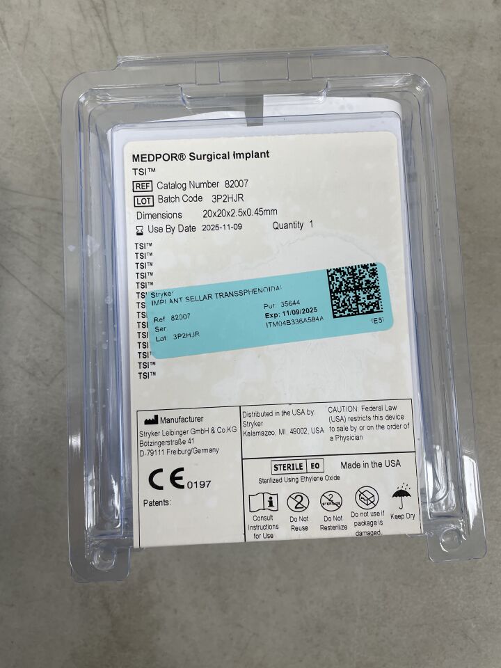 82007 - STRYKER - Medpor Surgical Implant TSI 20mm x 20mm, (EA) - ( Expiry Date: 2025-11-09 )