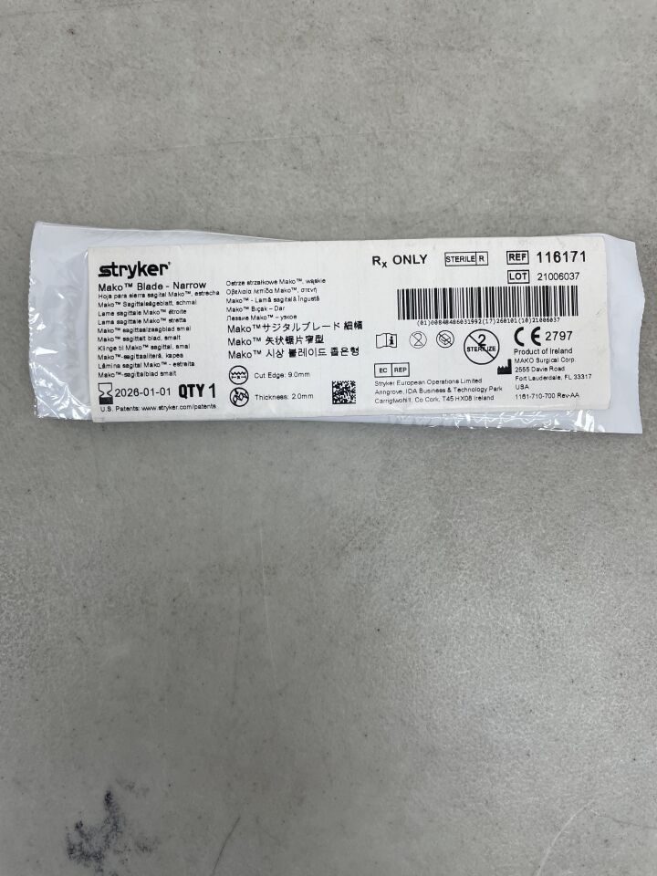 116171 - STRYKER - Mako Blade, Narrow 9mm x 2mm, (EA) - ( Expiry Date: 2026-01-01 )