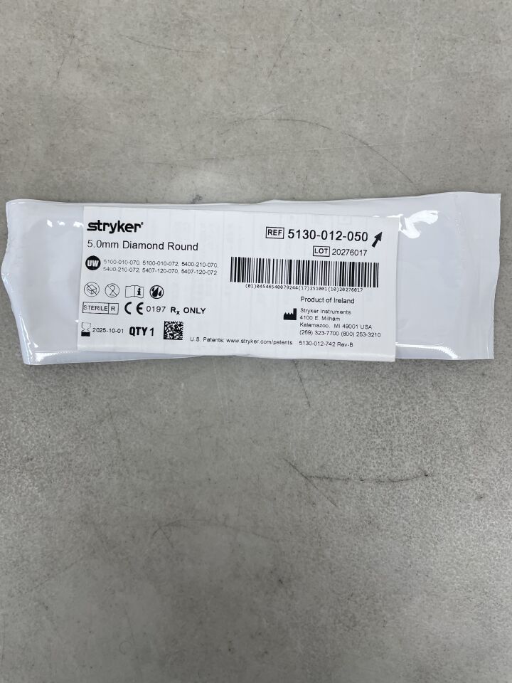 5130-012-050 - STRYKER - 2.0mm Round Diamond Bur, Long, (EA) - ( Expiry Date: 2025-11-01 )