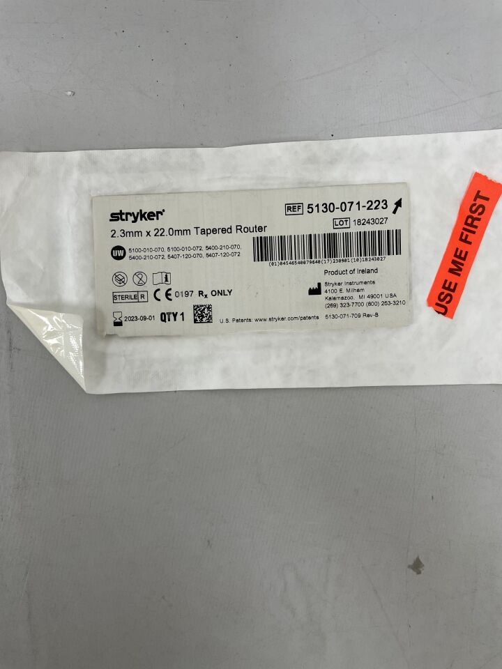 5130-071-223 - STRYKER - Tapered Router 2.3mm x 22mm, Long, (EA) - ( Expiry Date: 2025-05-01 )