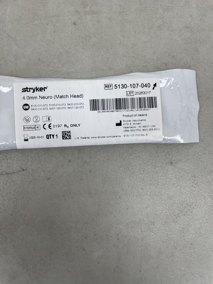 5130-107-040 - STRYKER - 4.0mm Neuro (Match Head), (EA) - ( Expiry Date: 2025-10-01 )