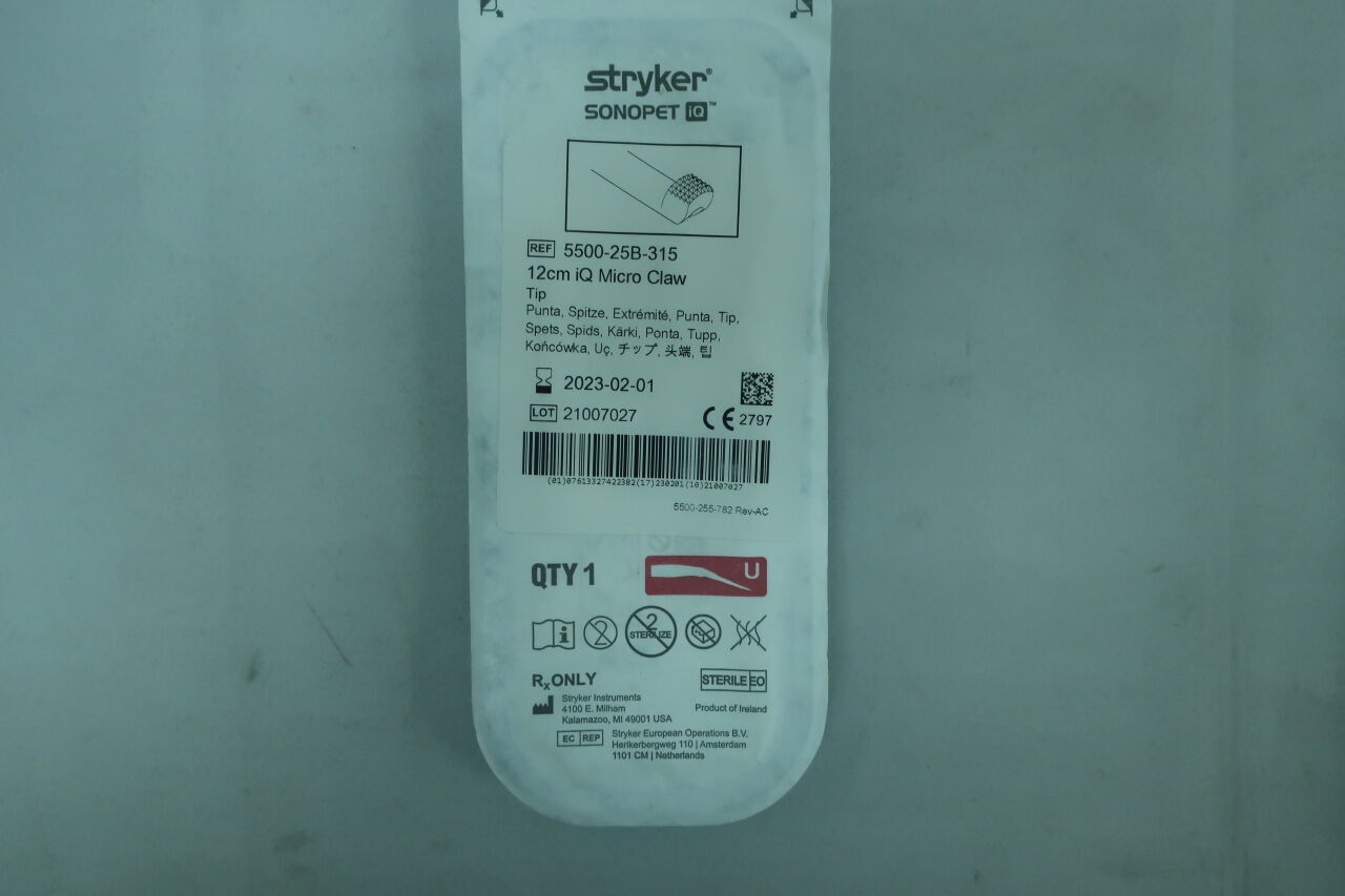 5500-25B-315 - STRYKER - Sonopet iQ Micro Claw Bone Cutting Tips, 12 cm Length, (EA) - ( Expiry Date: 2025-10-01 )