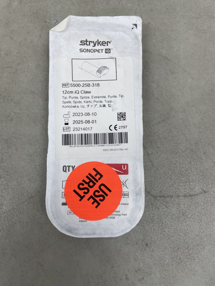 5500-25B-318 - STRYKER - Sonopet iQ Claw Bone Cutting Tips, 12 cm Length, (EA) - ( Expiry Date: 2025-08-01 )