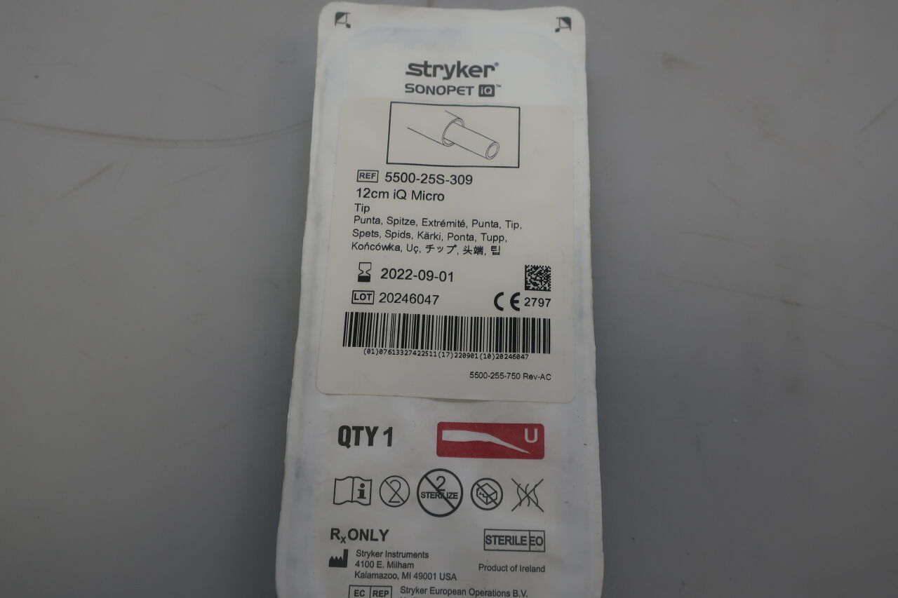 5500-25S-309 - STRYKER - Sonopet iQ Micro Soft Tissue Tips, 12 cm Length, (EA) - ( Expiry Date: 2024-06-01 )