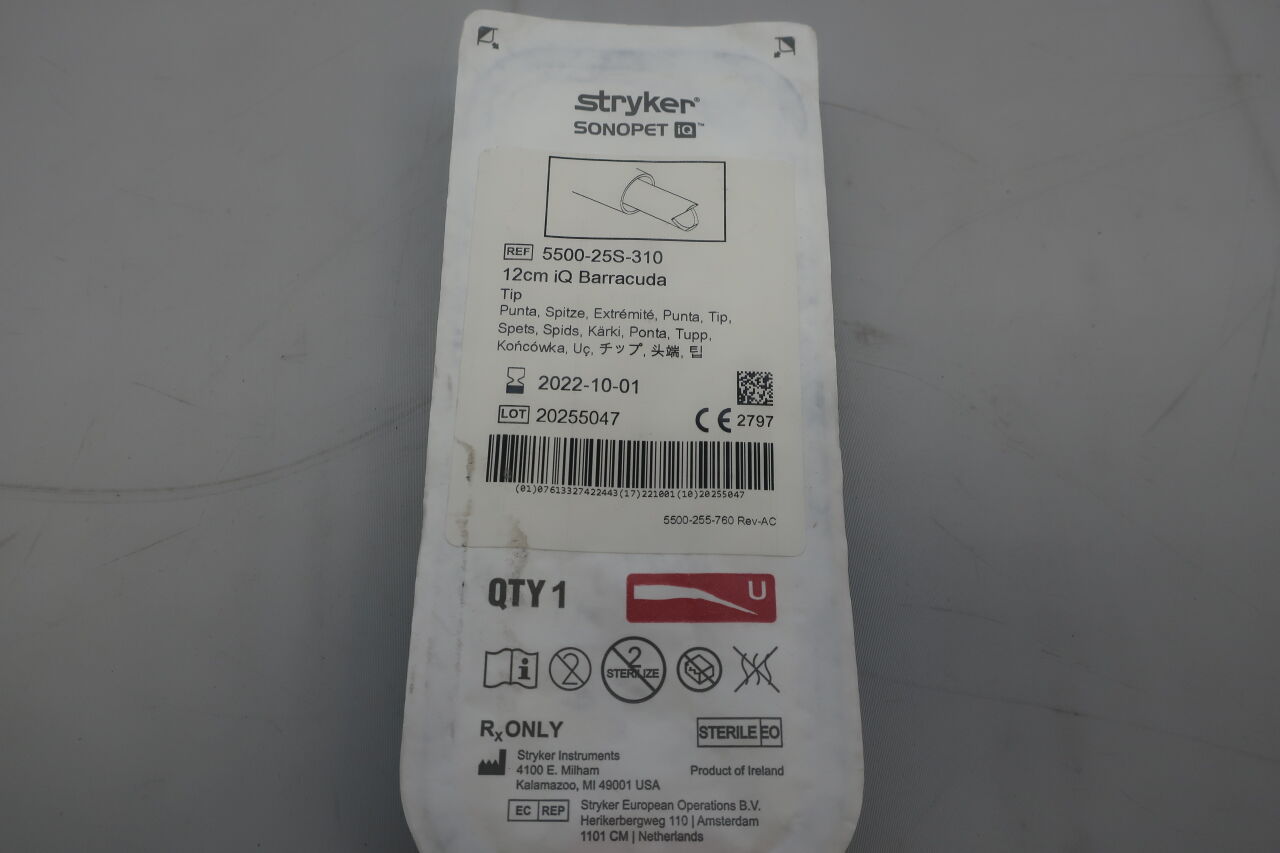 5500-25S-310 - STRYKER - Sonopet IQ Barracuda Tip, 4.6 in. Length, (EA) - ( Expiry Date: 2025-09-01 )