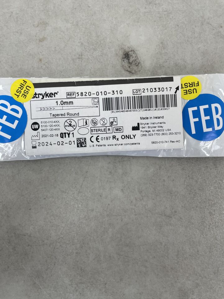 5820-010-310 - STRYKER - Elite Extended Round Tapered Cutting Burr, 1 mm Head Diameter, (EA) - ( Expiry Date: 2024-02-01 )