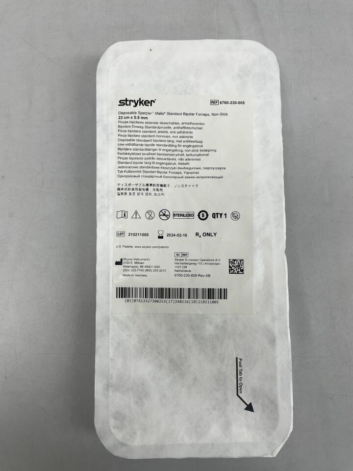 6760-230-005 - STRYKER - Standard Bipolar Forceps, 0.5 mm Tip Size, (EA) - ( Expiry Date: 2025-06-09 )