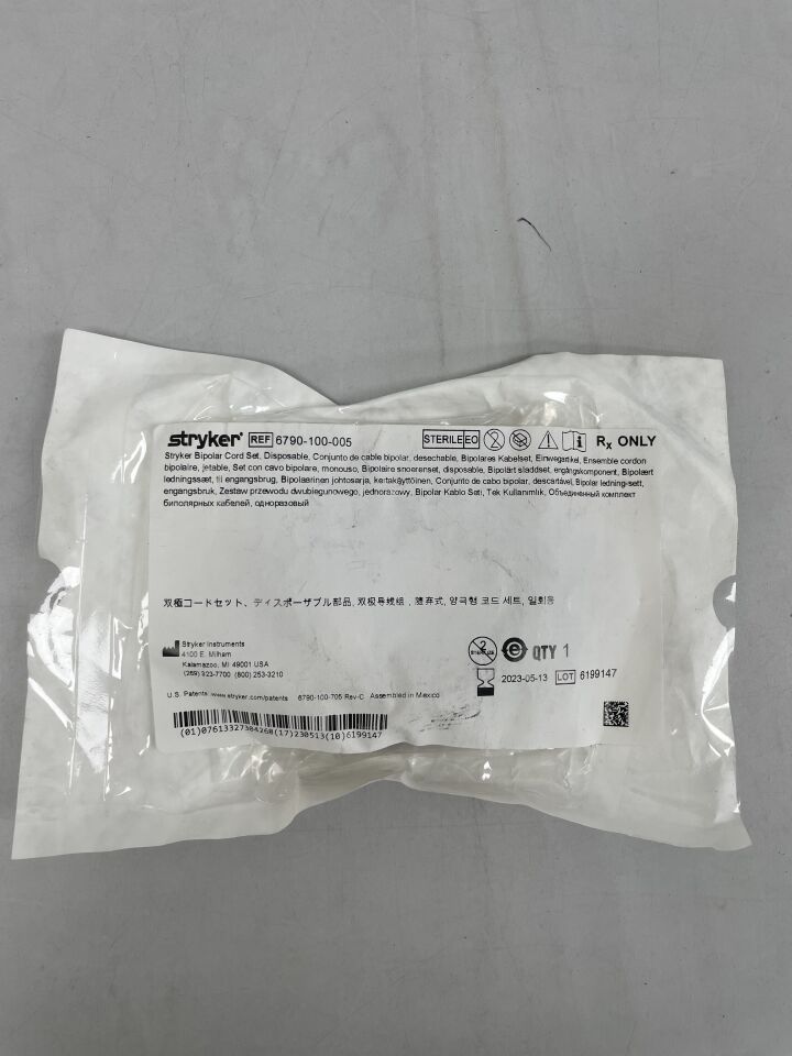 6790-100-005 - STRYKER - spetzler-malis bipolar cord set, (EA) - ( Expiry Date: 2025-09-10 )
