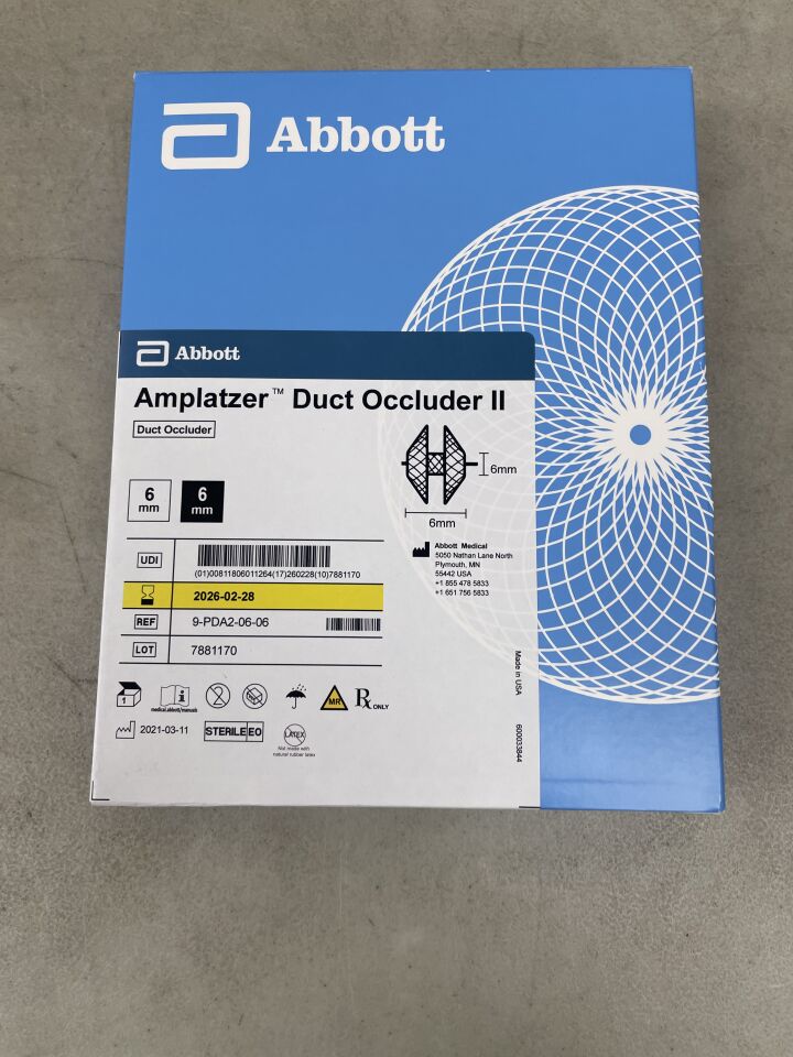 9-PDA2-06-06 - ABBOTT - SJM Amplatzer Duct Occluder II 6mm x 6mm, (BX/1) - ( Expiry Date: 2026-02-28 )