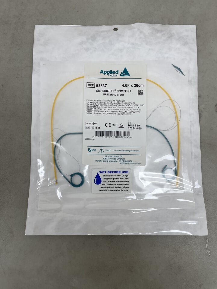 B3837 - APPLIED MEDICAL RESOURCES - Silhouette Comfort Ureteral Stent, 4.6 Fr dia. x 26 cm Length, (EA) - ( Expiry Date: 2025-10-25 )
