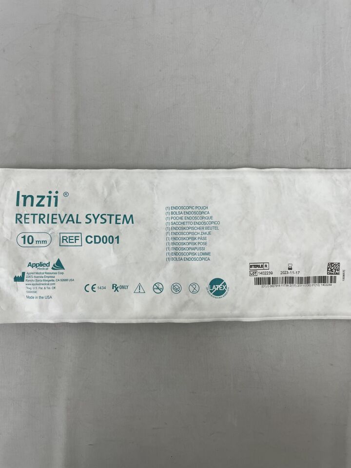 CD001 - APPLIED MEDICAL RESOURCES - Inzii Retriveval System, Endoscopic Pouch, 10mm, (EA) - ( Expiry Date: 2026-02-15 )