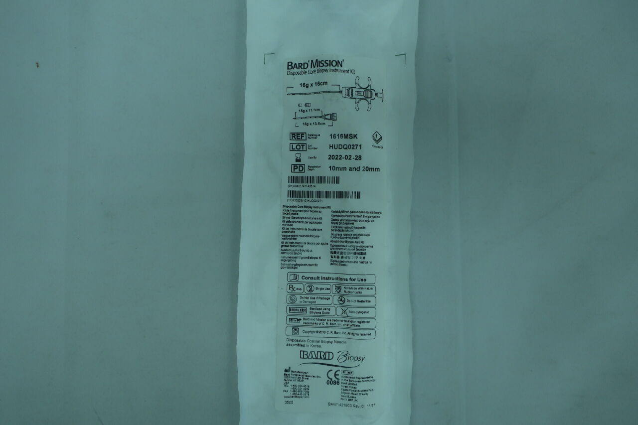 1616MSK - BARD - Mission  Core Biopsy Instrument Kit, 16Gx16cm, (EA) - ( Expiry Date: 2025-07-28 )