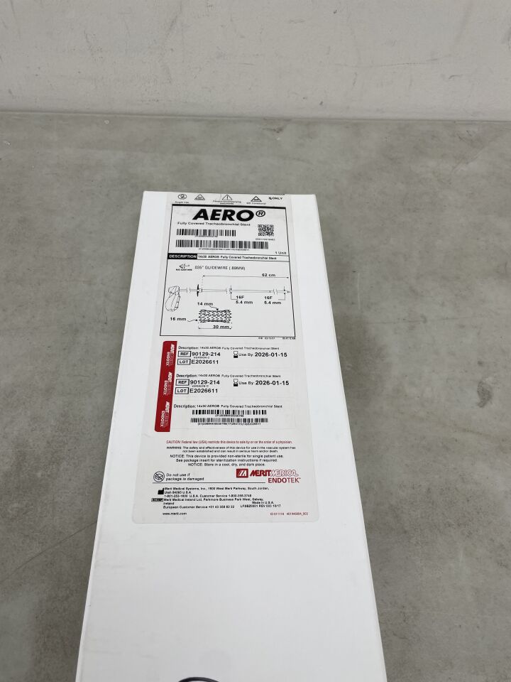 90129-214 - MERIT MEDICAL - AERO OTW Fully Covered Tracheobronchial Stent 14mm x 30mm, (BX/1) - ( Expiry Date: 2026-01-15 )