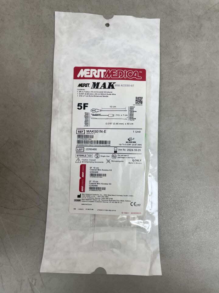 MAK501N-E - MERIT MEDICAL - MAK Mini Access Kit, Echo NT / PT 5F x 10cm, (EA) - ( Expiry Date: 2026-01-09 )